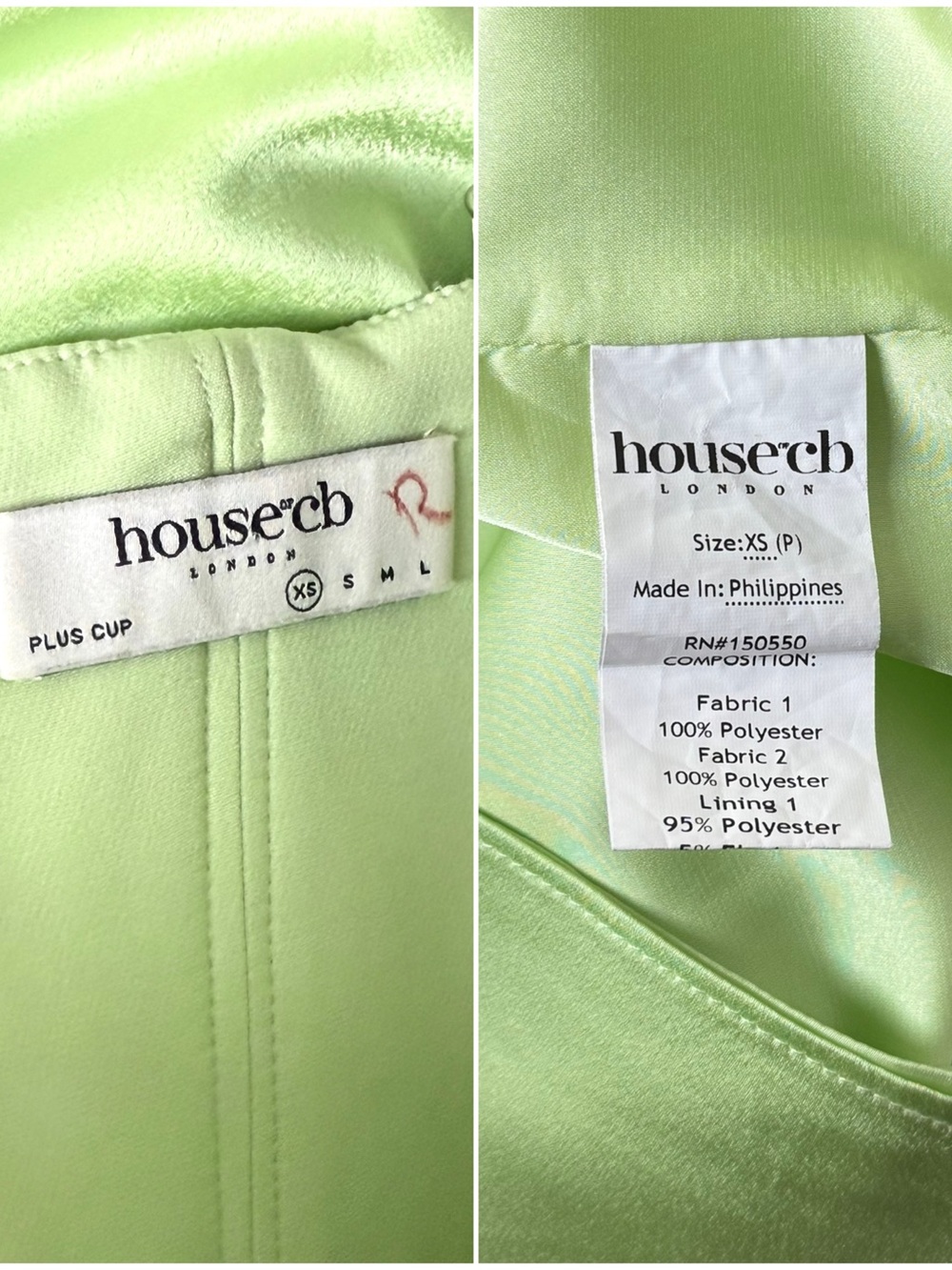 HOUSE OF CB Mint Satin Sweetheart Neck Bustier Corset Bodice Bodycon Dress XS‎ - Picture 15 of 17